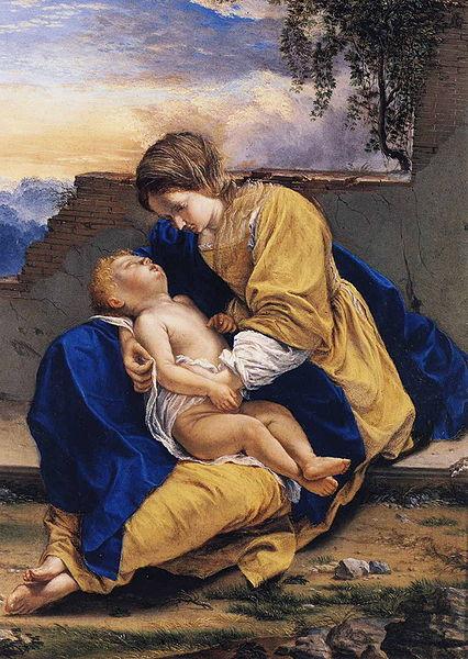 Orazio Gentileschi Madonna and Child in a Landscape oil painting picture